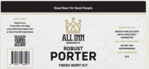 All In Brewing ROBUST PORTER Fresh Wort Kit