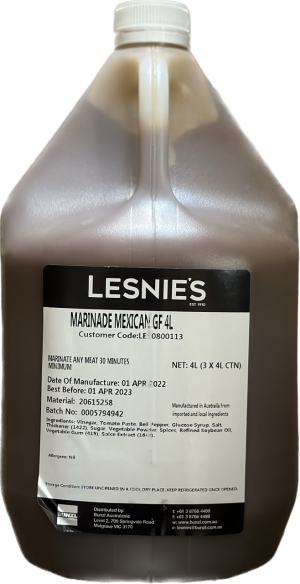 LESNIE'S MARINADE MEXICAN 4L