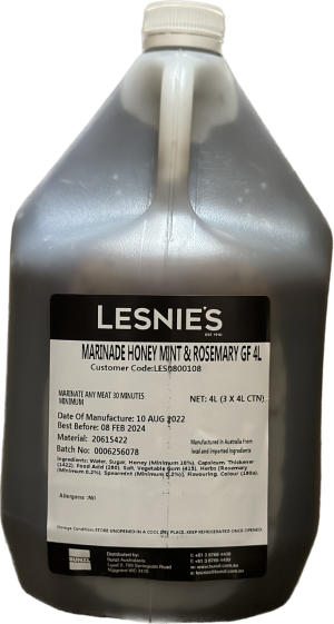 LESNIE'S MARINADE HONEY MINT AND ROSEMARY 4L