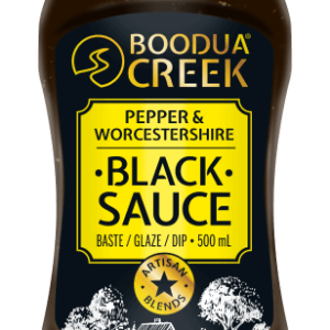 BOODUA CREEK BLACK PEPPER AND WORCESTERSHIRE SAUCE 500ML