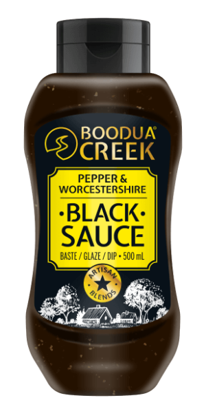 BOODUA CREEK BLACK PEPPER AND WORCESTERSHIRE SAUCE 500ML