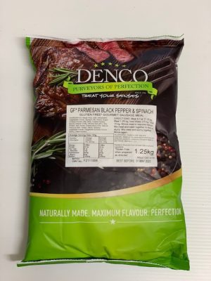 DENCO SAUSAGE MEAL parmesan pepper and spinach  (GF) (1.25Kg)