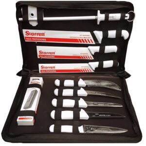 STARRETT PROFESSIONAL BUTCHERS KNIFE SET IN CASE 11 PIECE