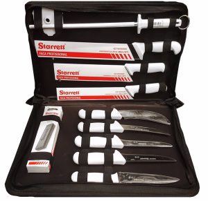 STARRETT PROFESSIONAL BUTCHERS KNIFE SET IN CASE 11 PIECE