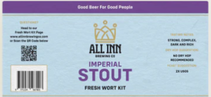 All In Brewing IMPERIAL STOUT Fresh Wort Kit ( WINTER RANGE )