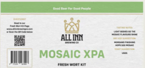 All In Brewing MOSAIC EXTRA PALE ALE Fresh Wort Kit
