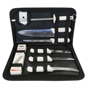 STARRETT PROFESSIONAL KNIFE SET IN CASE 8 PIECE WITH FILLETING KNIFE