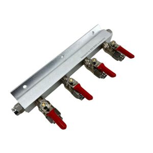 4 Output / 4 Way Gas Line Manifold Splitter push in