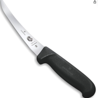Victorinox Curved Flexible Narrow Blade Boning Knife, Black, 5.6613.15